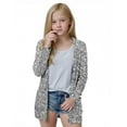 thumbnail image 4 of ATOGUTA Girls Cardigans Kids Long Cardigan Open Front Outerwear with Pockets Size 5T-14, Silver, 4 of 6