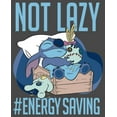 thumbnail image 2 of Junior's Lilo & Stitch Not Lazy, Saving Energy  Racerback Tank Top Charcoal Small, 2 of 4