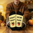 thumbnail image 2 of AGRIMONY Funny Thanksgiving Socks -COOLEST TURKEY IN THE FLOCK Novlety Crazy Cool Silly Turkey Sock Gift for Men Women - Turkey Accessories Thanks Giving Christmas Holiday Gift Ideas Stocking Stuffer, 2 of 7