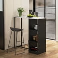 thumbnail image 2 of HOMCOM Bar Table with Wine Rack, 3 Storage Shelves and Faux Marble Top, 2 of 10
