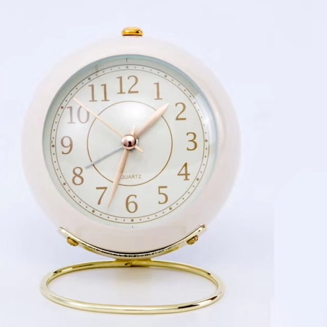 Reloj Despertador Jadeshay de Cuarzo redondo pequeño metálico