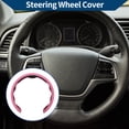 thumbnail image 2 of Funda para volante de cuero artificial PU ABS Protector de volante de automóvil Rosa 1 Pc, 2 of 6