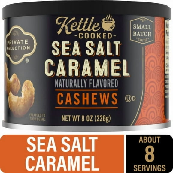 Private Selection Kettle Cooked Sea Salt Caramel Cashews - 8 oz