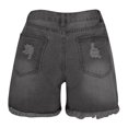 thumbnail image 3 of TopLLC Women's Casual Denim Shorts Frayed Raw Hem Ripped Jeans Shorts Summer Ripped Hole Mid Rise Short Jeans Pants with Zipper Pockets, 3 of 4