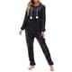 thumbnail image 4 of Mono de mono de franela navideño para mujer, ropa de dormir suave y cálida, de manga larga con capucha y cremallera, pijamas informales, 4 of 4