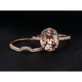 thumbnail image 2 of JeenMata Perfect Matching 2 Carat Oval Cut created morganite and Moissanite Bridal Ring Set in Rose Gold, 2 of 6