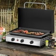 thumbnail image 7 of 3 Burner Gas Griddle with Hood- 23.3 Inch Outdoor Propane Griddle-45000 BTU Propane Fuelled, Portable Flat Top Gas Grill Camping Griddle with Lid, 7 of 7