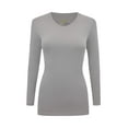 thumbnail image 4 of Natural Uniforms T-Shirt à Manches Longues en V pour Femmes Pack de 3 - Pack de 3 (X-Small, 3 Pack Gris), 4 of 4