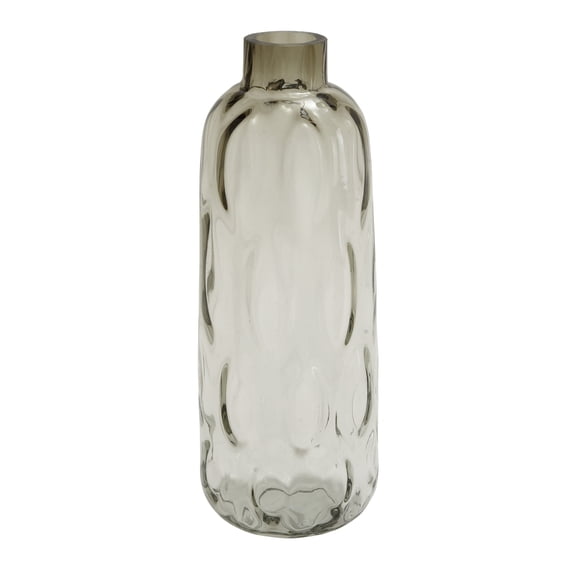 DecMode 17" Gray Glass Vase with Bubble Texture