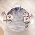 thumbnail image 3 of Ambesonne Rustic Fitted Round Tablecloth, Lilac Flowers Bouquet, 40"- 44" Diameter, Lilac Violet Dark Taupe, 3 of 4