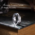 thumbnail image 4 of King Will Tungsten Carbide Wedding Band for Men - 8mm Silver High Polished Cubic Zircon Stones Comfort Fit Mens Ring for Wedding, Engagement and Anniversary Comfort Fit Size 11, 4 of 8