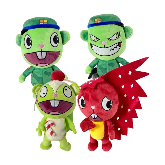 Juguete de peluche Kawaii Happy Tree Friends, muñeco de peluche Flippy HTF, almohada suave para niños, regalos de cumpleaños y Navidad, 28CM