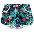 thumbnail image 2 of Women Summer Board Shorts Hawaiian Tropical Print Beach Swim Shorts with Pockets, 2 of 10