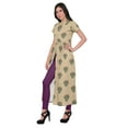 thumbnail image 2 of Moomaya Robe Tunique à Fente avant pour Femmes, Manches Courtes, Kurti Imprimée, Tenue d'Été, 2 of 5