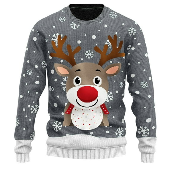 Wdgfv Festive Holiday Graphic Print Crew Neck Sweatshirt For Men And Women Cozy Casual Christmas Celebration Apparel