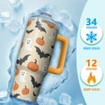 thumbnail image 4 of Halloween Tumbler 30 oz with Handle and Straw Haunted Ghost Bat Cup Halloween Party Gifts Travel Mug, 4 of 5