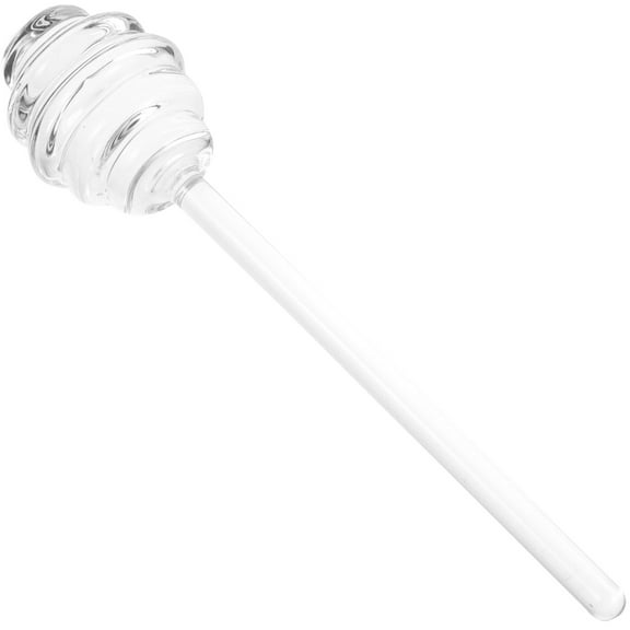 NIAIZEK Portable Glass Honey Stirrer with Transparent Spiral Design for Mixing and Serving Honey, Jam, Syrup