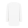 thumbnail image 6 of Endives Women's Long Sleeved T Shirt Retro Shirt V Neck Loose Thin Breathable Womens Top Spring Summer White, 6 of 7