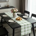 thumbnail image 2 of Sage Green Plaid Table Runner 70 Inches Long, Spring Farmhouse Buffalo Checkered Kitchen Coffee Dining Table Decoration for Home Party Birthday Wedding Home Decor 13x70 Inches, 2 of 8