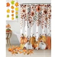thumbnail image 5 of Thanksgiving Pumpkin Shower Curtains for Bathroom, Brown Orange Leaves Flowers Waterproof Fabric Shower Curtain for Bathroom Bathtub Decoration, Machine Washable, 36"x72", 5 of 9