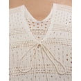 thumbnail image 7 of Swimsuit Cover Up for Women V-Neck Crochet Beach Cover Up Loose Bathing Suit Cover Up with Tassel Tied Shermie, 7 of 7