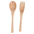 thumbnail image 1 of Wooden Spoon Fork Set Natural Environmentally Friendly Reusable Salad Servers Tableware Supplies, 1 of 7