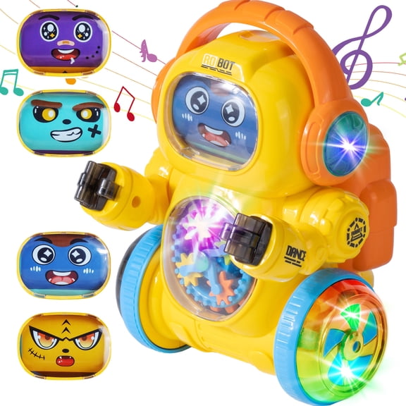 Gmdisc Robot Toy for Kids,Intelligent Electronic Walking Dancing Toys with Flashing Lights and Music for Age 3-8 Year Old Boys Girls Gift