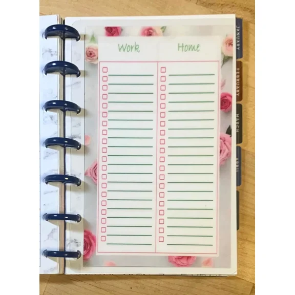 To Do List (Work/Home) Dashboard Insert 4 Use W/ Mini Happy Planner-