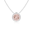 thumbnail image 1 of Angara Collier en Morganite Naturel - Pendentif Solitaire Rond en Morganite avec Lunette en Or Blanc 14K pour Femmes, 1 of 8