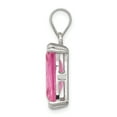 thumbnail image 2 of Sterling Silver Rectangle Pink CZ Pendant QP1000, 2 of 4