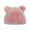 Pink, variant on Wrapables Faux Fur Fluffy Bear Ears Winter Beanie Hat, Pink
