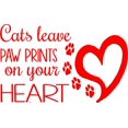 thumbnail image 1 of Cat Paw Print Quote - Wall Decal / Heart Bedroom Sticker - 20"x12" [cat2], 1 of 4
