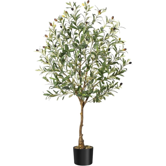 TEQIN Artificial Olive Trees With Fruits,Tall Fake Olive Trees for Indoor, Fake GreenTree, Large Olive Plants with Planter for Home Decor and Housewarming Gift