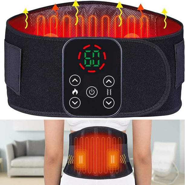 DGYAO Heating Pad Back Brace for Back Pain Relief with 7 Vibration Modes USB Rechargeable