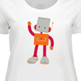 thumbnail image 4 of Inktastic Cute Robot, Smiling Robot, Colorful Robot Women's Plus Size T-Shirt, 4 of 5