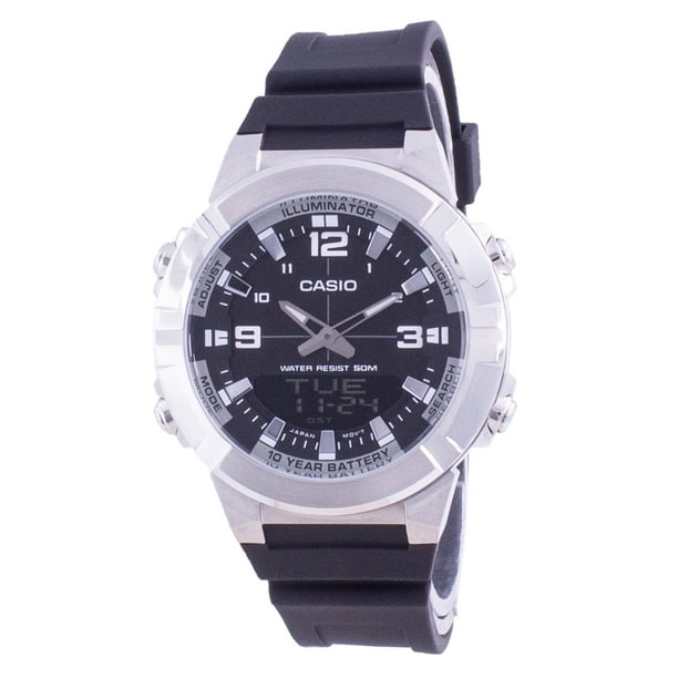 Casio Reloj Analógico Digital con Correa de Resina y Hora Mundial AMW-870-1A AMW870-1 para Hombre