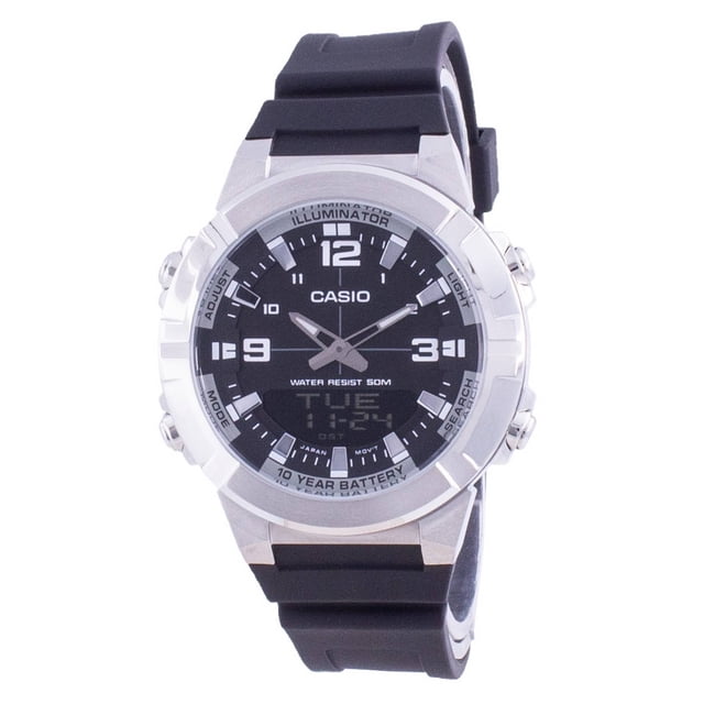 Casio Reloj Analógico Digital con Correa de Resina y Hora Mundial AMW-870-1A AMW870-1 para Hombre