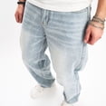 thumbnail image 6 of Juslio Men Denim Straight Jeans Pocket Casual High Waist Mint Green Jeans, 6 of 8