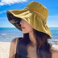 thumbnail image 4 of CoCopeanut Topi Bucket Wanita Modis Topi Warna Solid Musim Panas Topi Bucket Kasual Lipat Sederhana Jepang Hadiah Topi Bucket Tabir Surya Vinil, 4 of 6