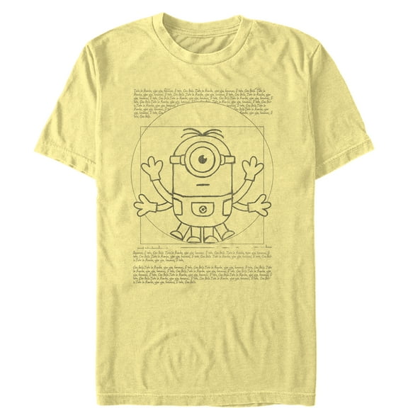 Men's Despicable Me Minion da Vinci Man Graphic Tee Banana Medium