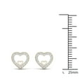 1/8Ct TDW Diamond 10K Yellow Gold Heart Stud Earrings