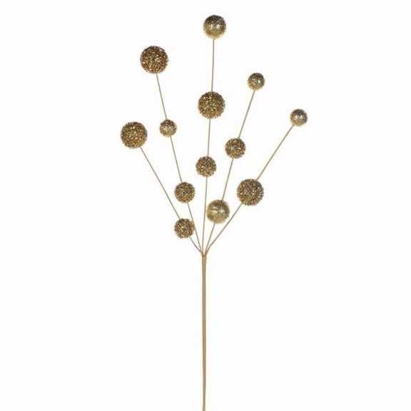 Vickerman RPQ251708 28 in. Gold Glitter Ball Spray - 2 per Bag