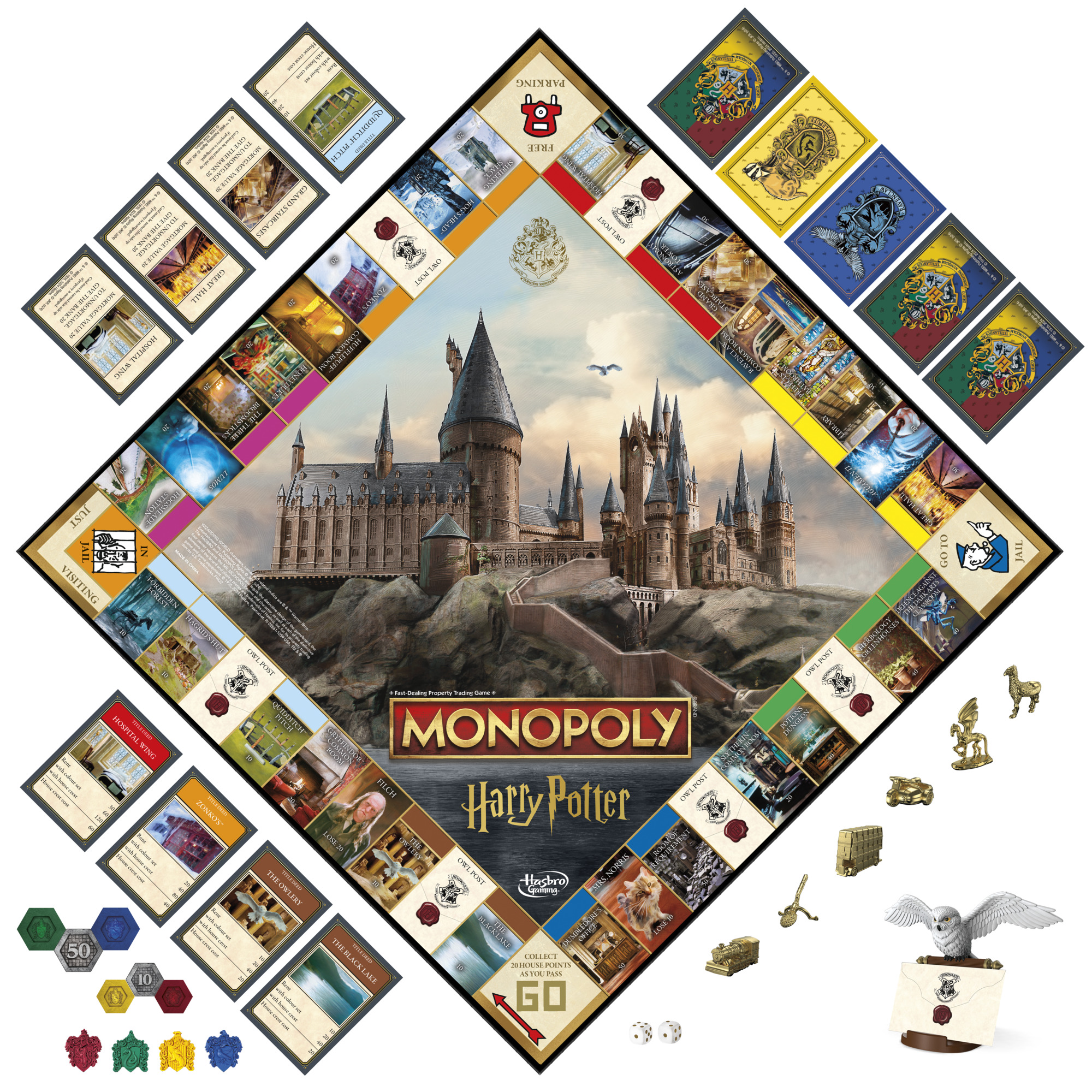 Monopoly Edición Harry Potter Juego de Mesa, Juegos Familiares para 2 a 6 Jugadores para Niños, Edades 8 y más 8
