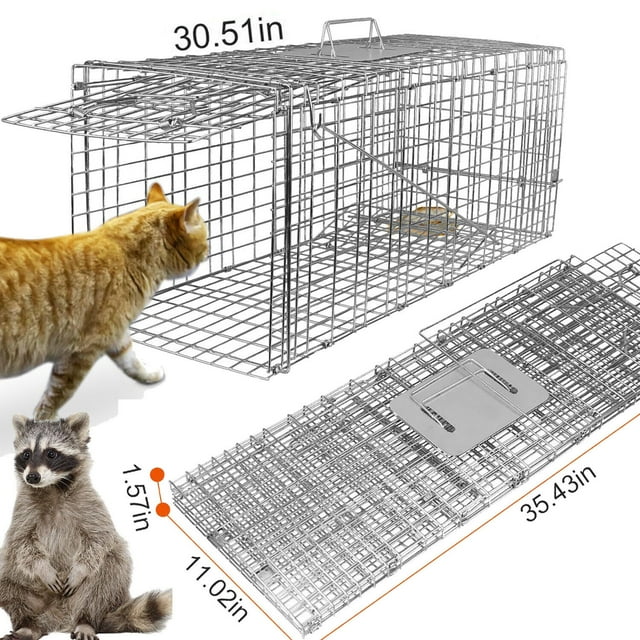 SHCKE Humane Catch and Release Live Animal Trap Cage Cat Trap for