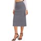 thumbnail image 4 of Falda recta de mujer Inspire Chic, midi, de cintura alta, tipo lápiz, talla XL, gris claro, 4 of 6