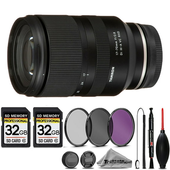 Tamron 17-70mm f/2.8 Di III-A VC RXD Lens for Sony E  3PC FILTER   64GB STORAGE BUNDLE KIT (International Version)
