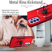 Samsung Galaxy A73 5G Case, Circlemalls Ring Stand Armor Cover Case+Screen Protector-Red