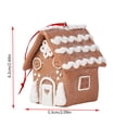 thumbnail image 3 of Christmas Gingerbread House Ornament, Mini House Hanging Ornament, Brown Icing Roof Design for Christmas Tree, Wreath, Garland and Festive Holiday Display, 2.75 Inch, 3 of 7