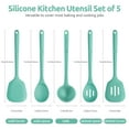 thumbnail image 2 of Silicone Kitchen Cooking Utensil Set: U-Taste 446°F Heat Resistant 13.6in Long Kitchen Gadget, BPA Free Non Stick Rubber Cook Accessories For Stir Fry, Serving, Basting, Mixing (5 Pieces, Aqua Sky), 2 of 9