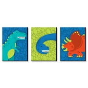 Roar Dinosaur - Dino Mite T-Rex Nursery Wall Art and Kids Room Decor - 7.5 inches x 10 inches - Set of 3 Prints
